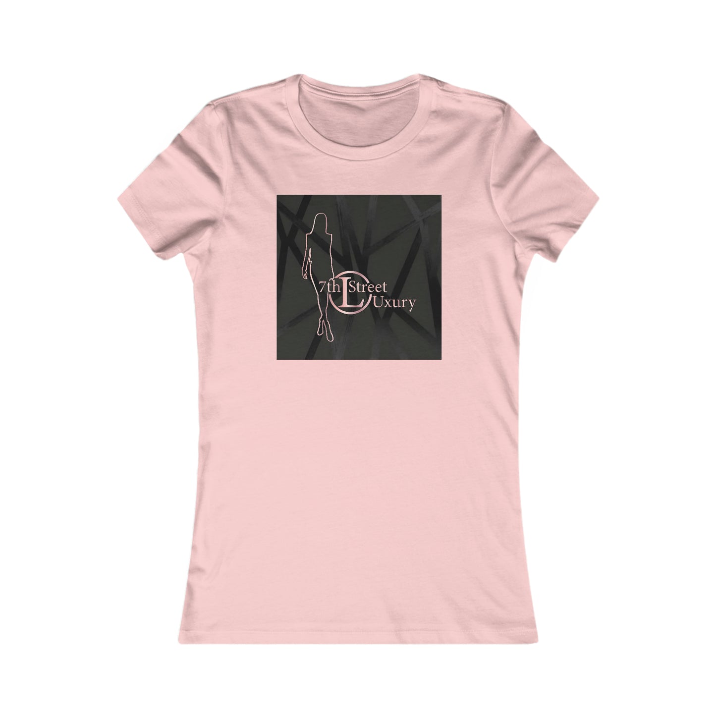 7thStreet Luxury Fashion Women's Favorite Tee- 7thStreet Luxury Logo and Model symbol pink