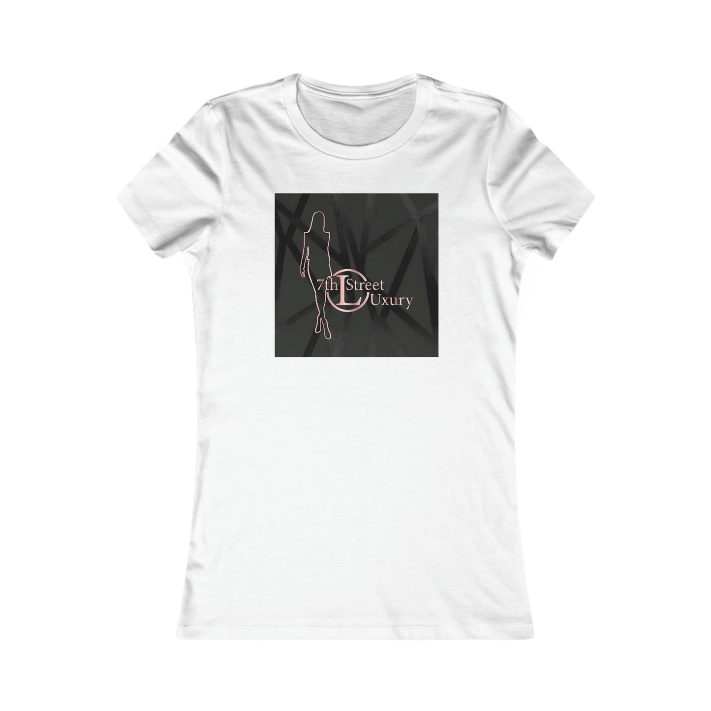 7thStreet Luxury Fashion Women's Favorite Tee- 7thStreet Luxury Logo and Model symbol pink