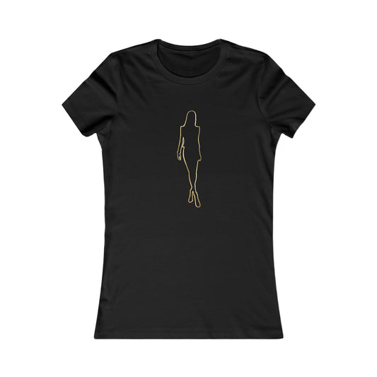 Women's Favorite Tee- 7sL Model Gold Outline Symbol t-shirt.