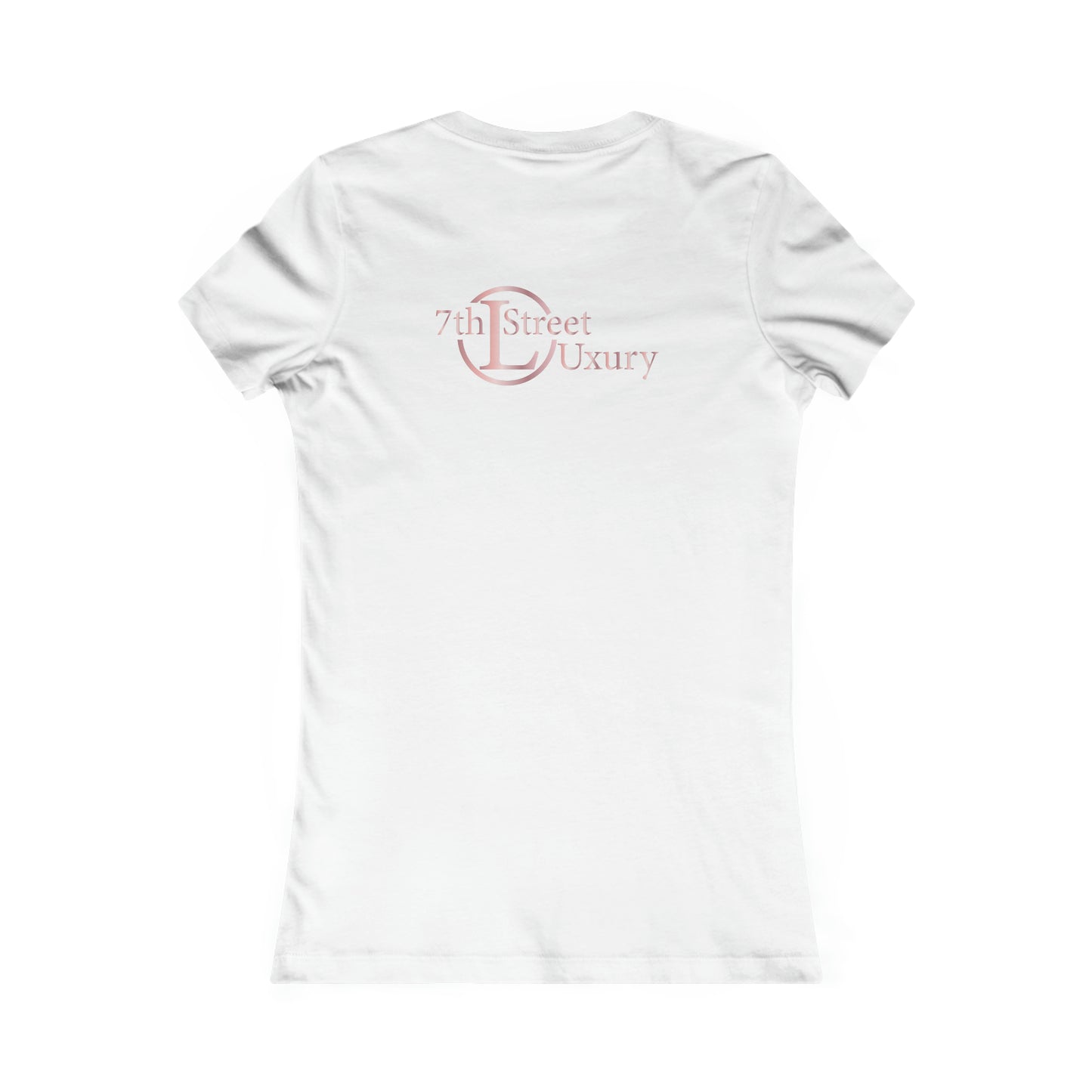 7thStreet Luxury Fashion Women's Favorite Tee- 7thStreet Luxury Logo and Model symbol pink