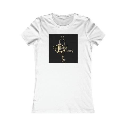 7thStreet Luxury Women's Favorite Tee- 7thStreet Luxury Fashion t-shirt. White, black, and Gold Logo